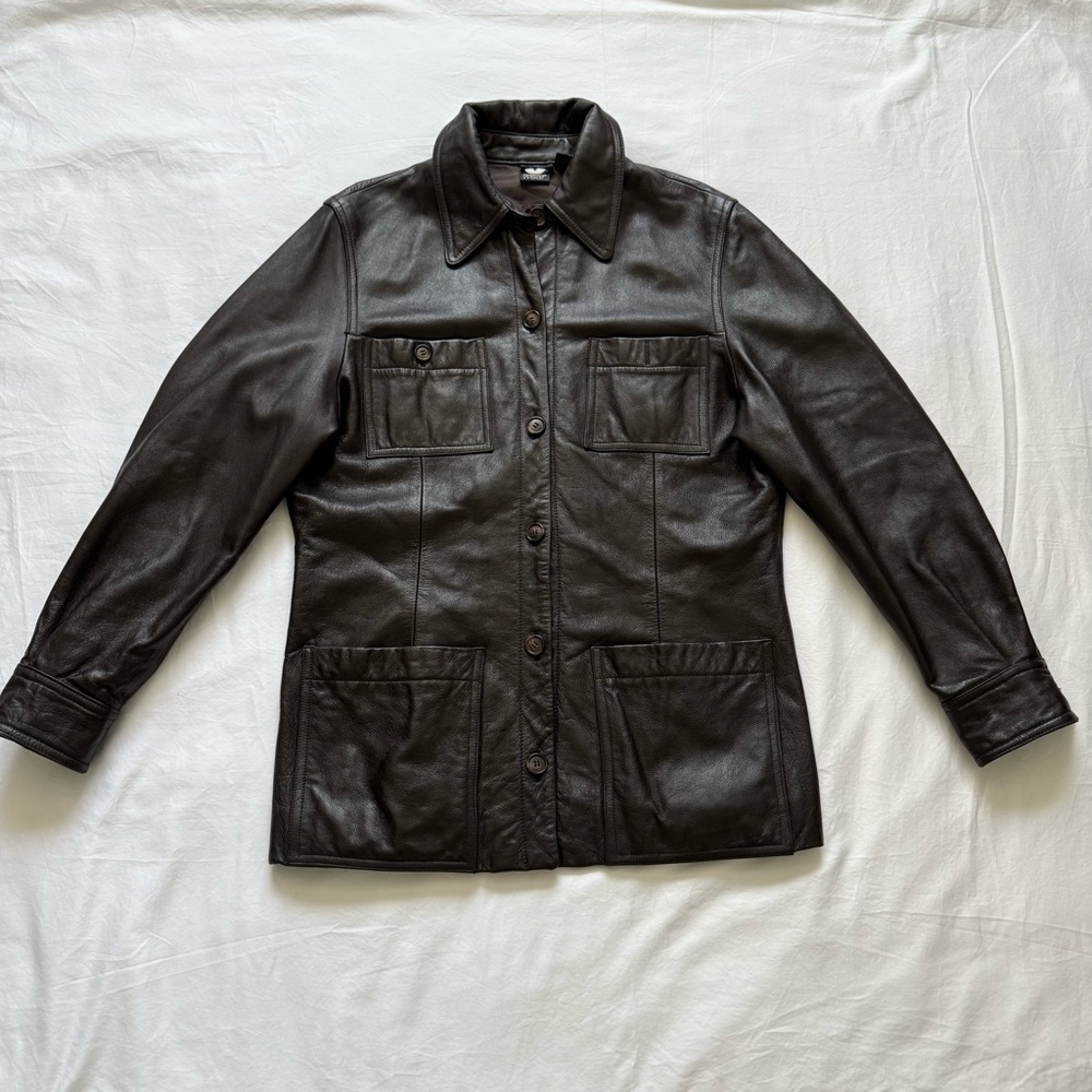 Vintage Wome’n leather jacket,  Virginia Slims Size M Dark Brown